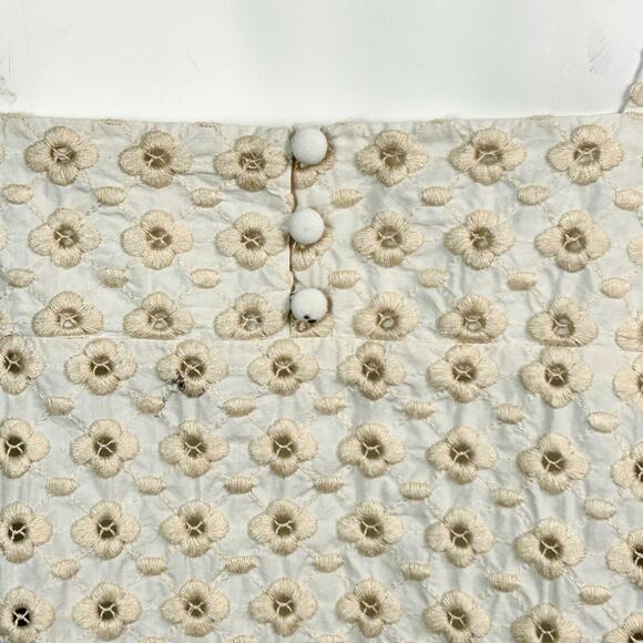 Sezane Top Forta Blouse XXL / Size 12 Sleeveless Ruffle Blouse Eyelet Cotton - Picture 10 of 12